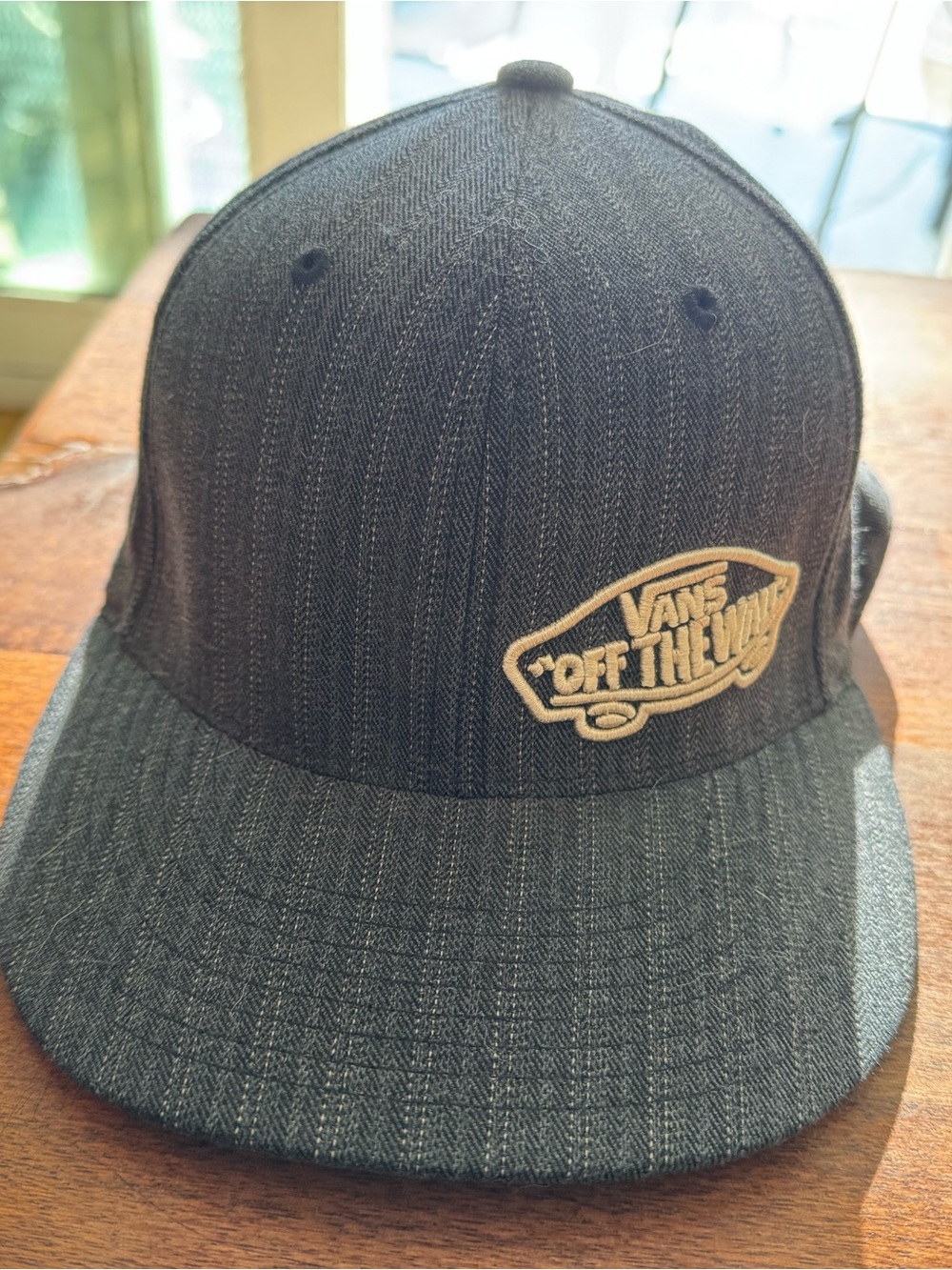 Vans Grey Pinstripe Snapback with Off The Wall Patch